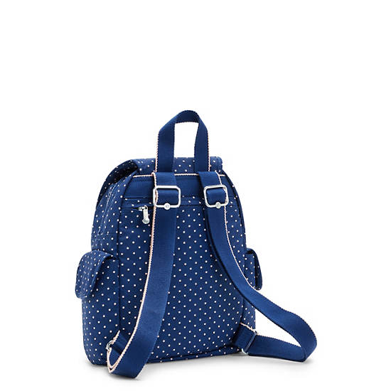 Kipling City Pack Mini Printed Backpack Ryggsekk Blå | NO 1193QM